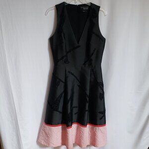 Sachin & Babi Noir - Black, Pink, Orange Lined Dress.  Size 8